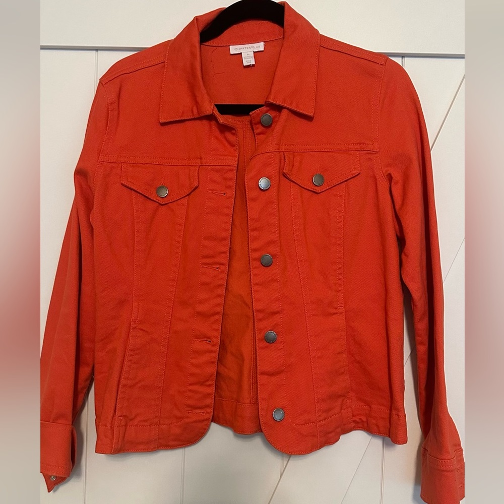 Charter Club Denin Jacket Orange